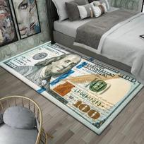 Colorful Creative Dollar Money Print Carpet Mat Rug Large Area Bedroom Entryway Non-Slip Stain Resistant Home Decoration INS 40cmX60cm