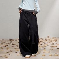 ICH MODE Women's Pleated Wide-Leg Cotton Pants L juoda