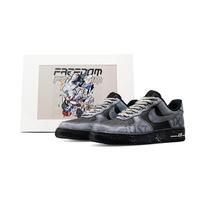 Nike Air Force 1 Slip Resistant Abrasion Resistant Low top Skateboard Shoes Unisex Black Gray CW2288-001(Team81-) 44.5 gray