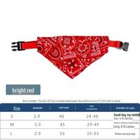 Adjustable Cute Print Dog Scarf Bib for Small/Medium Breeds - New Style Comfortable Triangle Bandana S-1.0CM raudona