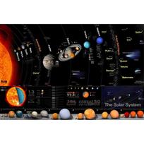 Tapestry Solar System Sun Planets Children 75x100 juoda