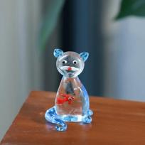 Transparent Mini Pocket Fish Ornaments Cartoon Simulation Glass Pocket Fish Figurine Handcrafted Decorative Pocket Fish Statue