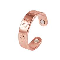 Pure Copper Rings Magnetic Health Energy Finger Open Cuff Adjustable Ring Women Men Wedding Bands 6mm Wide Minimalist Jewelry resizable