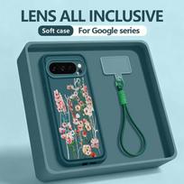Mažų saulėgrąžų rašto telefono dėklas Google Pixel 10 9 8 7 Pro Pixel 9 10 Pro XL 7A 8A 9A Atsparus smūgiams minkštas TPU dangtelis su dirželiu Google Pixel 9 Pro