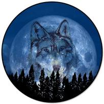 Wolf Animal Round Rug Cool Wildlife Carpet Home Armchair Floor Mat Living Room Bedroom Bathroom Decor Mats Entrance Door Mat 60cm x 60cm