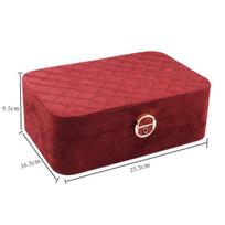 Personalized Velvet Jewelry Box with Lock for Rings, Pendants, Earrings, Necklaces, and Bracelets - Chinese Trend Design brown