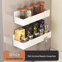 Magnetic No-Punch Refrigerator Side Shelf & Seasoning Rack
