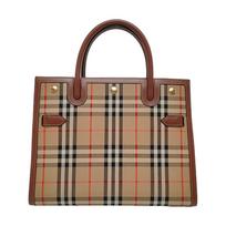 [Pre-Owned] Burberry Small Vintage Check Two Handle Title Bag 'Archive Beige Brown' - Very Good #14HNJ6D ONE SIZE