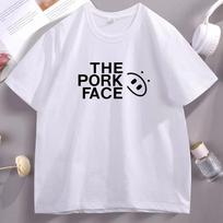 The Pork Face Funny Pig Parody T-Shirt Men Women Pig Lover Graphic Tee Cute Animal Printed Loose Tshirt S