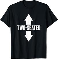 TWO-SEATED - 2 arrows sarcastic funny humor party flirting T-Shirt S įvairiaspalvis