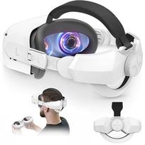 Reguliuojamas galvos dirželis, tinkamas Oculus Quest 2 VR ausinėms, su galvos paminkštinimu, VR Elite pakeičiamas dirželis, patobulintas VR palaikymas (1 gabalėlis) Pack of 1 balta