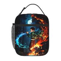 1 Piece Zipper Closure Slayer Storage Bag Pocket Demon Slayer Anime  School Lunch Food Box Reusable For Lunch Food Bag One Size