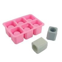 6 Cavity Silicone Ice Cup Molds For Making Hollow Ice Cups 6 Cavity Ice Tray Perfect For Summer Drink And Cocktails rožinė