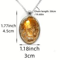 Elegantiška stiklinė kryžiaus grandinėlė vyrams ir moterims, unisex lydinio pakabukas 1pcs