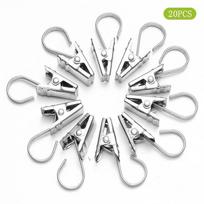 10/20Pcs Stainless Steel Curtain Clips With Hook Sturdy Durable Window Curtain Hook Clips Home Window Curtain Decor Accessories 20pcs