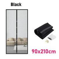 Automatiškai užsidengiantis magnetinis tinklelis nuo uodų užuolaida - Anti-Fly tinklelio ekranas durims ir langams, idealus virtuvei/svetainei 90x210cm juoda