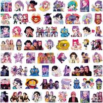 80-Piece Witch Hunter Group Stickers -  Demon Hunters Merchandise Cartoon Animation DIY Decor for Notebooks, Hand Accounts