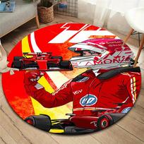 F1 Track Map Round Area Rug,Carpet Rug for Living Room Bedroom Sofa Playroom Decor,Non-slip Floor Mat 80cmx80cm