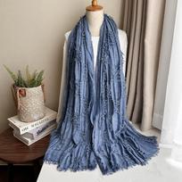 Ripped Hole Tassel Hip Hop Punk Scarf Unisex Cotton Linen Gothic Vintage Hijab Ethnic Style Techwear Cape For Men And Women 80x200cm