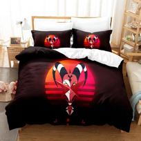 3D Printed Helluva Boss Bedding Set Duvet Cover 3Pcs Cover Single Twin Quilt Adult Kids Bedclothes Duvetcover Sets Home Textile EU Single(135*200cm)3pcs