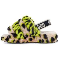 UGG FLUFF YEAH Fabric Sandals Women's Lime 1127073-KLM 37