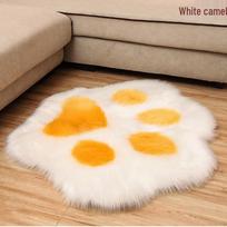 Bear Paw Shaped Rug - Animal Paw Design Bedroom and Living Room Floor Mat with Long Pile Coverage 45x45 cm