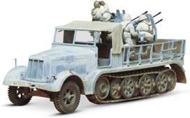 Tamiya Military Miniature Series 50 German Army with Quad Gun Plastic Model Kit 35050 1/35 No. 8-ton Half-track Anti-Aircraft