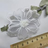 10pcs 6.5CM Wide Flower Lace Embroidered Patches Flower Appliques  Dress Decoration balta