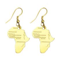 Senovinis moterų Afrikos žemėlapis Dangle Drop Hook Hoop Auskarai Auskarų vėrimas Papuošalai Dovana Ear Hook