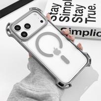 Creative Drone Four Corner Anti Drop Magnetic Case For iPhone 17 16 15 14 13 12 Pro Max for Magsafe Transparent Crossbody Shell iPhone17 gray