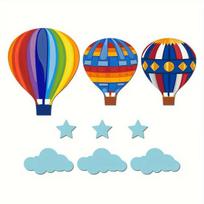 1 Set Wooden Hot Air Nursery Kids Room Balloon Wall Decor Wall Art Rustic Hanging Ornaments
