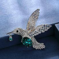 Hummingbird Brooches For Women Unisex Bird Animal Pins Banquet Party Backpack Gifts Jewelry Accessories žalia