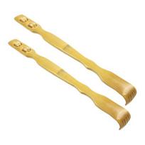 2Pcs/Set Back Scratcher Wear-Resistant Relief Backscratcher Body Bamboo Wood Long Itchy Compact Relaxation Massager