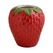 Ceramic Flower Pots, Strawberry Shaped with Drainage Hole Plant Pot, Cute Decorative Planters for Home Office Decor S raudona