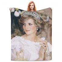 Princess Of Wales Soft Durable Blanket Diana Lady Camping Throw Blanket Winter Printed Design Flannel Bedspread Sofa Bed Cover 130x150cm