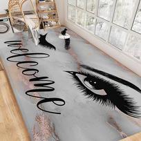 Eyelash Decorative Floor Mat Non-Slip Laundry Room Mat Laundry Decor Balcony Child Living Room Bedside Mats 40x60cm