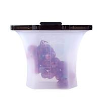 1000ml Fresh-keeping Bag Food-grade Silicone Portable Freezer Seal Bags Reusable Leakproof Food Storage Bag Kitchen Tool