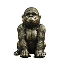Gorilla Resin Statue, Sitting Monkey Figurine Sculpture, Industrial Home Decor for Living Room Office Desk Bookshelf, Industrial Modern Home Decor A