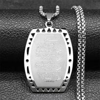 Stainless Steel Quran Ayatul Kursi Pendant Necklace for Women Men Gold Color God Allah Islam Amulet Chain Jewelry Gift ZZZ933S02