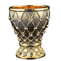 Elegant Geometric Pattern Alloy Wine Goblets Shot Glass Perfect For Formal Event And Casual Gatherings auksas