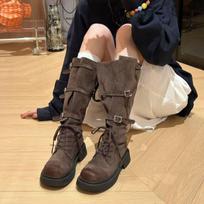 Women Knee High Boots 2026 Autumn New Gladiator Knights Boots Fashion Anti Slip Platform Buckle Outdoor High Quality Botas Mujer 35 ruda