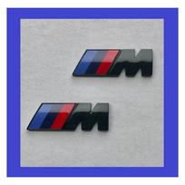 2x BMW M Sport Emblema Blizgios Juodos Spalvos Lipdukas Šoninė Sparno Sparnuotės Ženklelis 45x15mm