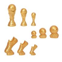 Pasaulio taurės dervos figūrėlių rinkinys Mini trofėjus Futbolo apdovanojimas 9 vnt. Gerbėjo suvenyras Dekoravimo rekvizitas