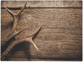 Rustic Farmhouse Antler Deer Tablecloth, Wooden Plank Print Pattern Rectangular Washable Table Cover for Home Dining Kitchen 90x140cm