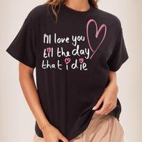 Billie Eilish I'll love you til the day that I die 100%Cotton unisex shirt 2026 vintage Men's XL black