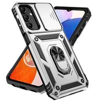 Slide Camera Lens Grade Armor Phone Case For Samsung Galaxy A73 A72 A56 A54 A36 A16 A15 A25 A35 A55 5G Holder Ring Stand Cover For Samsung A15 sidabras