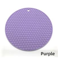 Apvalus silikoninis padėkliukas, neslystantis, atsparus karščiui, skirtas virtuvės valgomojo stalui 1pcs violetinė