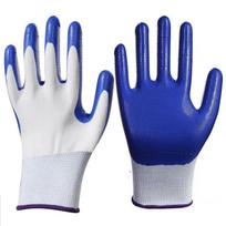 Neslystančios, dilimui atsparios nailono ir nitrilo darbo pirštinės sodininkystei ir statyboms 32g Gloves blue