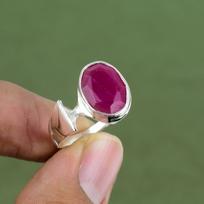 Faceted Kashmir Ruby Ring 925 Sterling Silver Ring Ruby Jewelry Elegant Gemstone Ring Handmade Jewelry Gift For Women Available In Ring Size 6 US