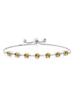 Citrine Tennis Bracelet -925 Sterling Silver